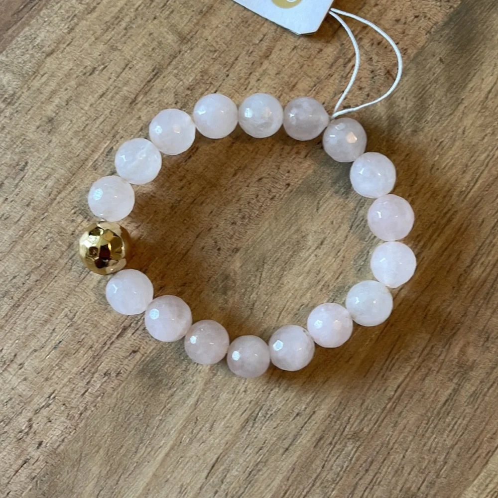 Gorjana NWT ✨ Power Gemstone Beaded Bracelet / Crystal Quartz - Picture 9 of 9